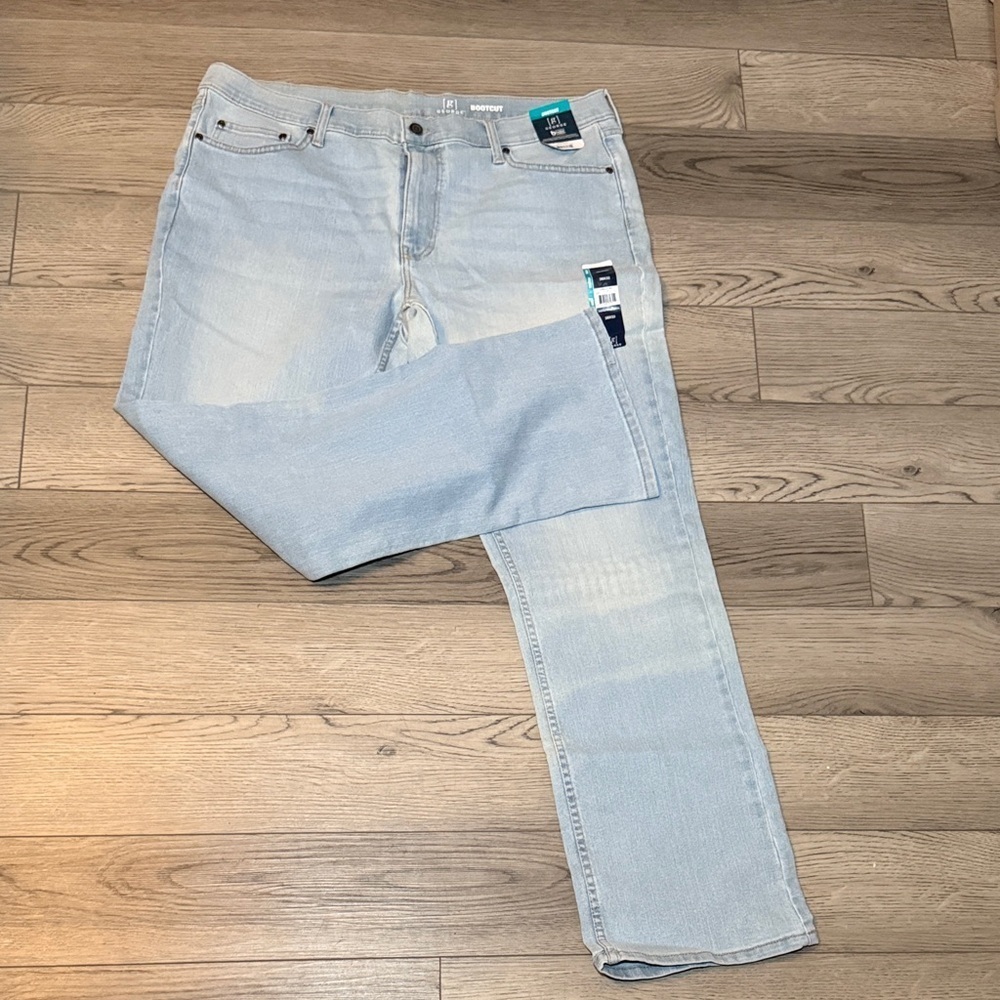 NEW George Men’s Light Wash Bootcut Stretch Jeans Midrise Regular & Big Man Size